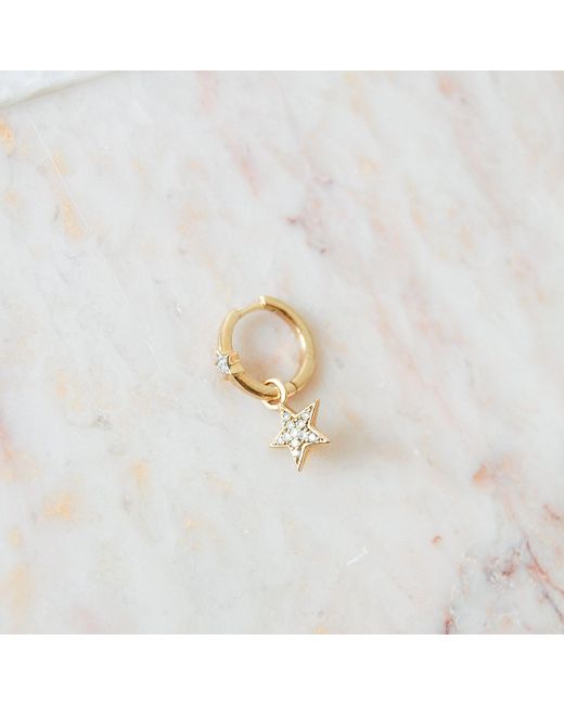 Zohreh Metallic Diamond Star Earring Charm 9K