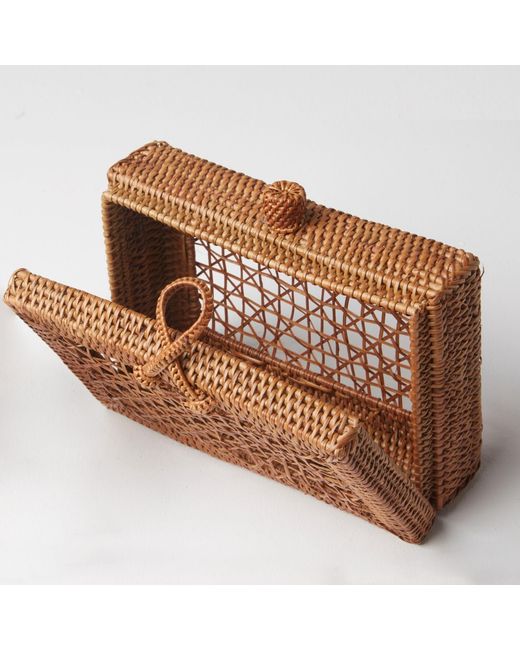 Betsy & Floss Brown Firenze Raffia Clutch Bag
