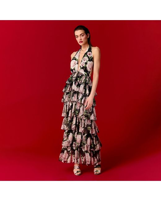 Nur Karaata Metallic Florentina Bloom Dress