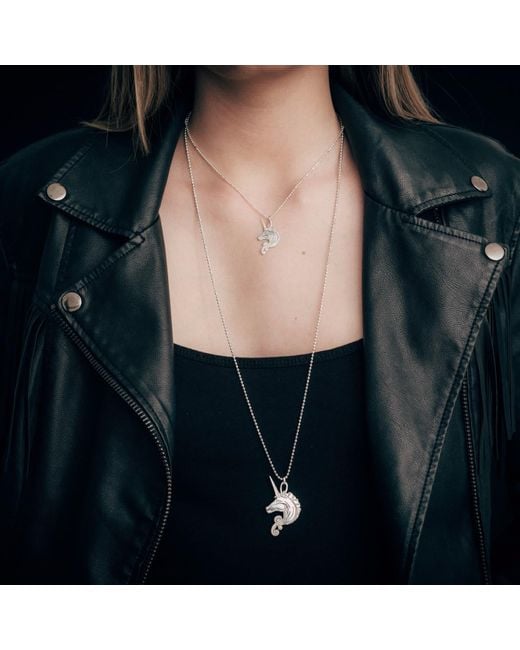 CarterGore Metallic Medium Unicorn Pendant Necklace