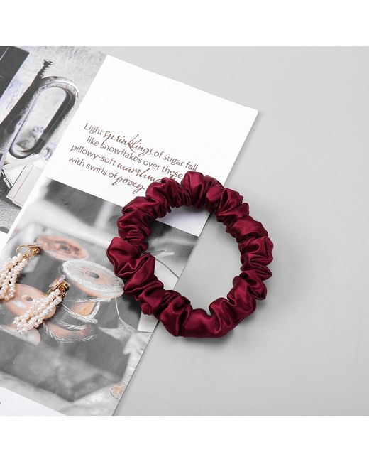 Soft Strokes Silk Red Set Of Four Pure Mulberry Silk Scrunchies