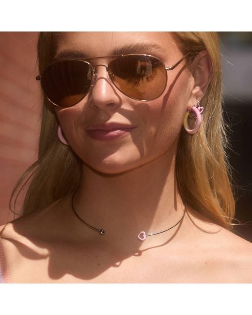 Dolcetto Designs Metallic Cometa Enamel Heart Choker
