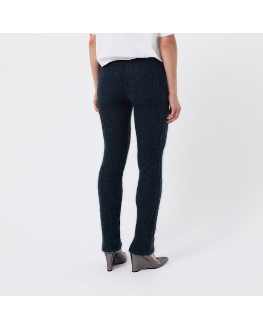 Ccy Currency Blue Mohair Zigzag Knitted Pants