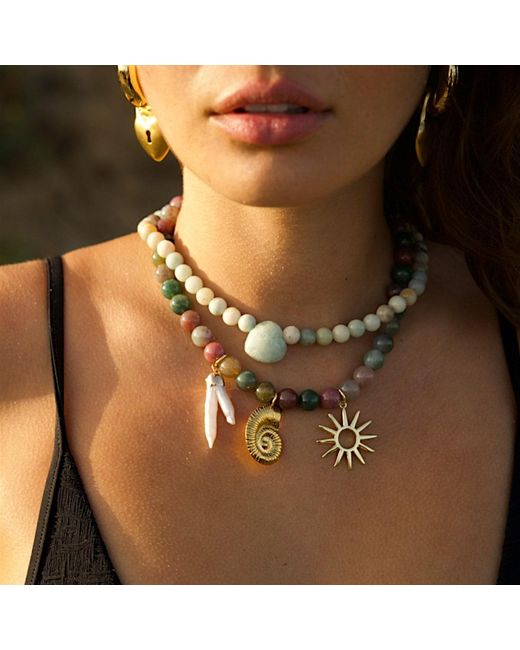 Alexie of Athens Metallic Sirena Sea Charm Bead Necklace