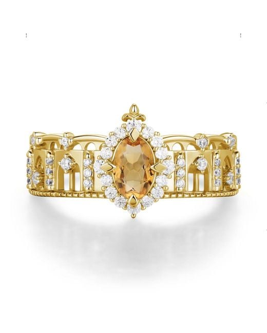 Azura Jewelry New York Metallic The Alhambra Arcade Citrine Ring Vermeil
