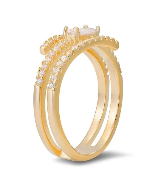 Kylie Harper Metallic Baguette-Cut Crossover Statement Ring