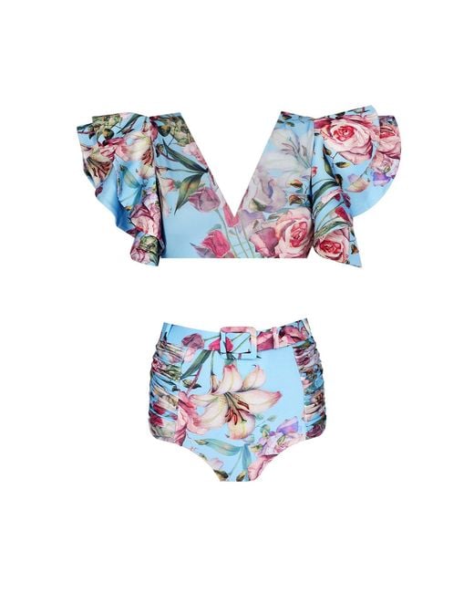Nur Karaata Blue Cosmos Blu Bikini Set