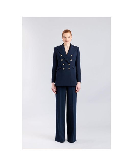 The Extreme Collection Blue Double-Breasted Tailored Blazer