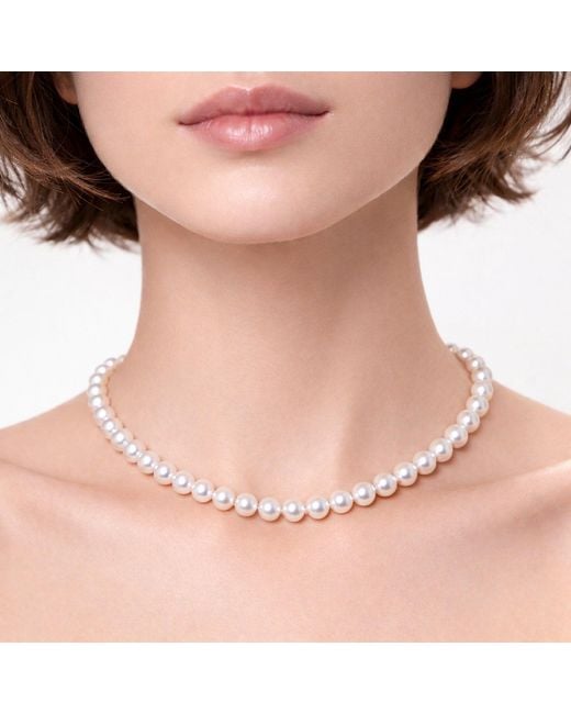 Unaloe Metallic Sterling Freshwater Pearl Necklace For – Natural Pearl Choker, Bridal Wedding Jewelry, Elegant Gift For Her