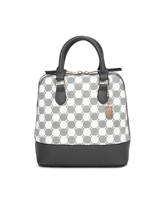 Mkf Collection - J'omor White Marjorie Circular Print Satchel Bag