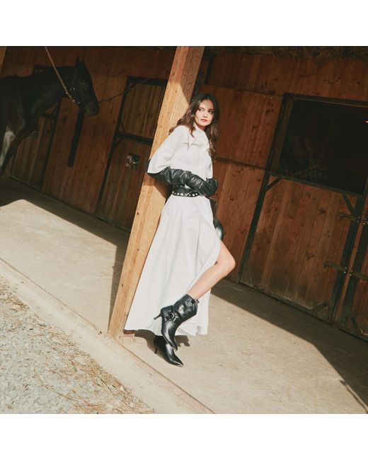 Alura Black Arina Ankle Boot With Thin Heel Cowboy Style