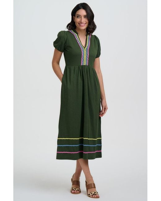 Sugarhill Green Renee Jersey Midi Dress, Ric Rac