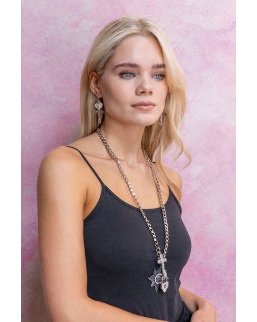 Caramel Vintage Jewellery Metallic Vintage Plated Cristal Necklace