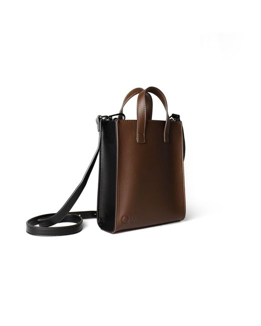 Qu Brown Mini Tote Bag