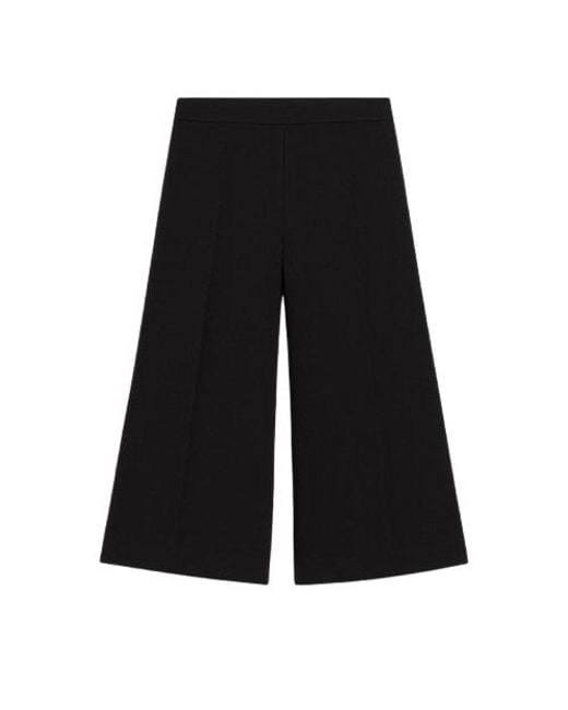 Conquista Black High-Waisted Wide Leg Trousers