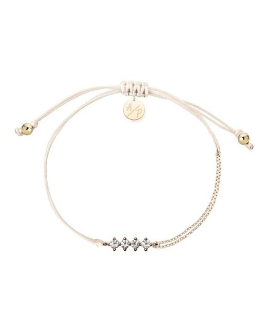 Adriana Pappas Designs Metallic Cz Crystal Bar Bracelet On Colored Cord