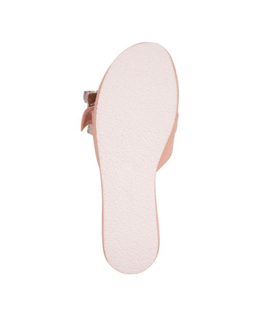 Beautiisoles by Robyn Shreiber Made in Italy Pink Neutrals Dita Baby Leather Comfortable Wedge Platform Mule Beach Pool Slide Sandal