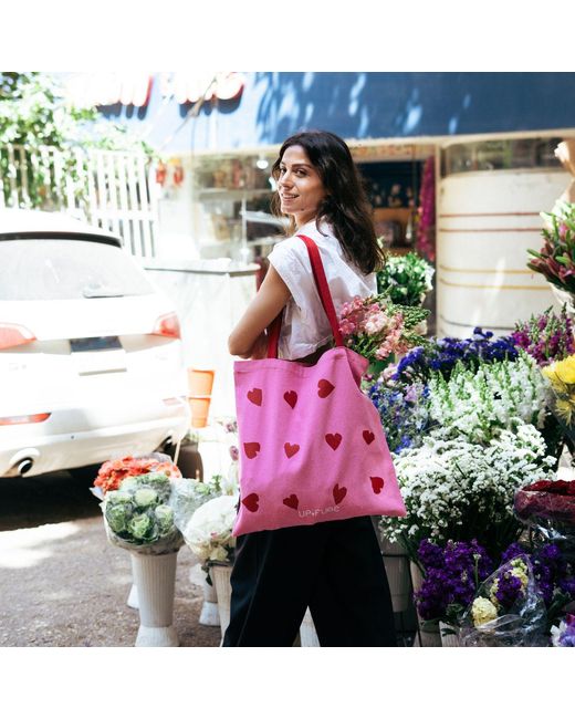 Up-fuse Pink Canvas Tote Bag