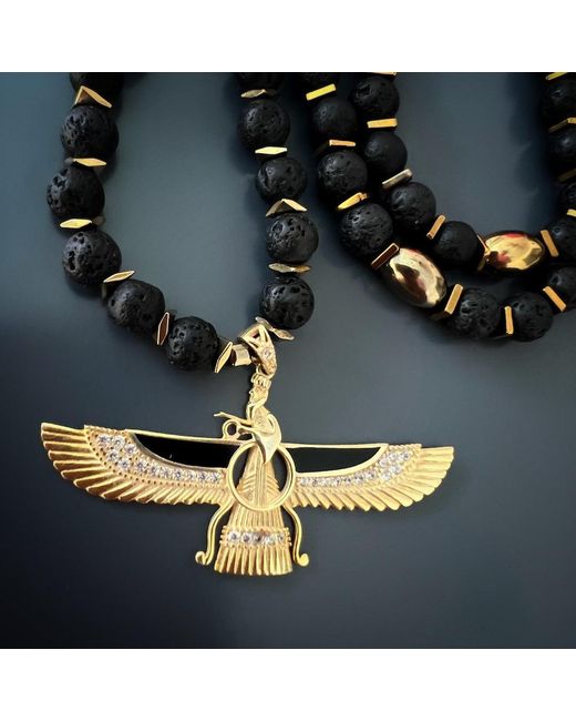 Ebru Jewelry White Powerful Faravahar Necklace