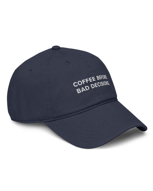 Anchor and Crew Blue Gustatory Coffee Before Bad Decisions. Cotton Embroidered Cap for men