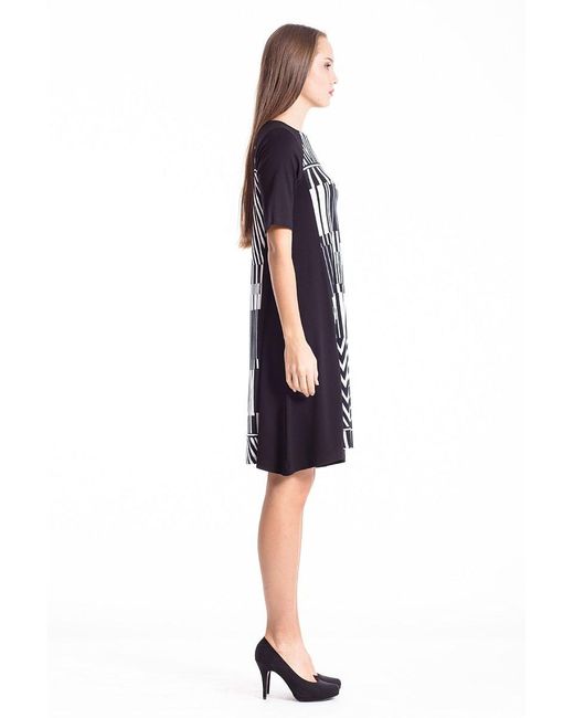 Conquista Black Animal Print A Line Dress