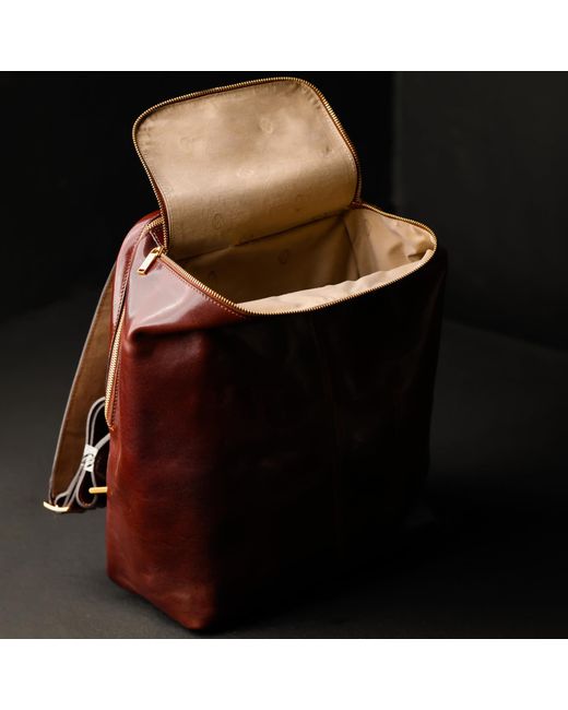 Time Resistance Brown Leather Backpack