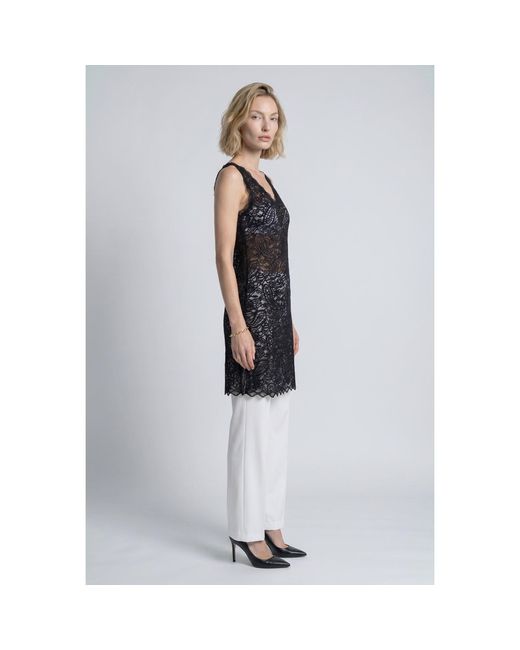 Modenaire Black Scalloped Lace Mini Dress