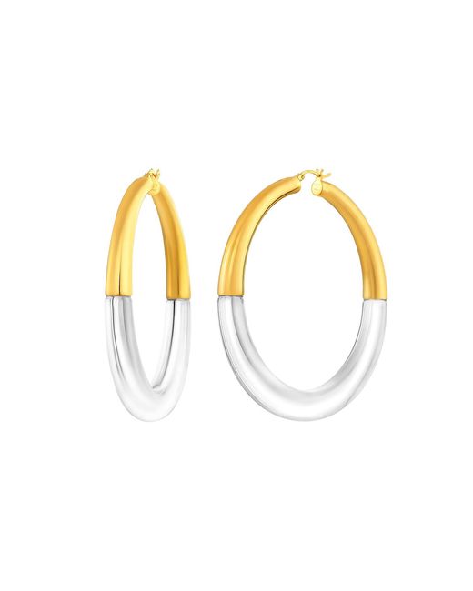 Gold & Honey Metallic Xl Clear And Chunky Graduated Hoop Earrings