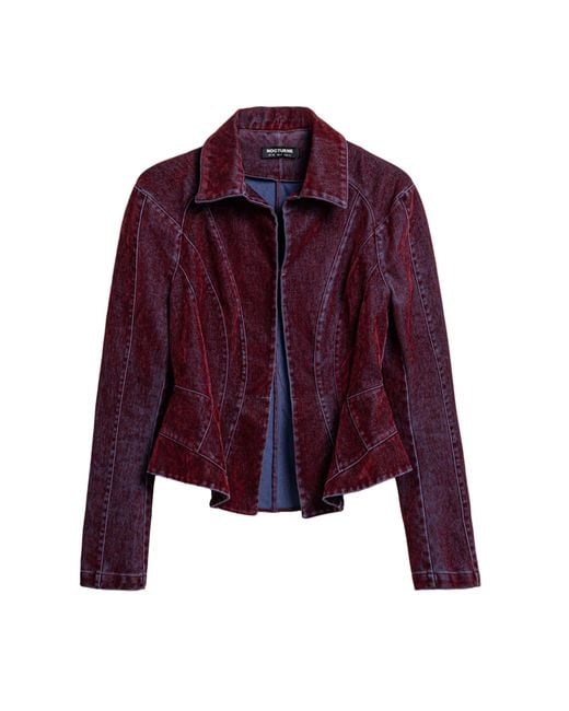 Nocturne Purple Velvet Corset-Seamed Peplum Jacket
