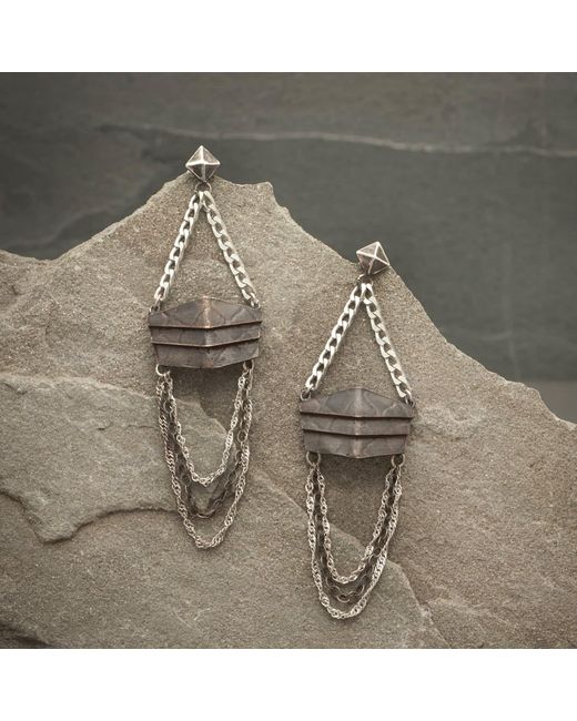 Zula Jewelry + Design Metallic Shield Bravery Chandelier Earrings