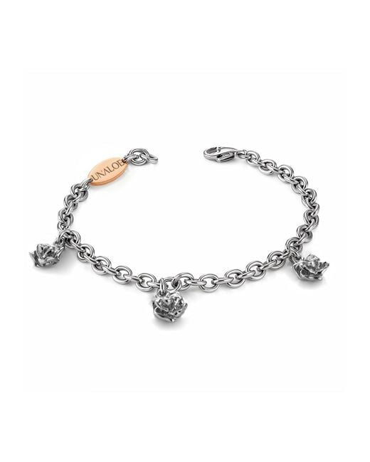 Unaloe Metallic Sterling Rose Charm Bracelet Florida – Handmade Italian Chain Jewelry