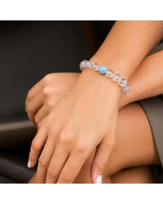 Ormiro Metallic Mermaid's Tear Larimar & Clear Quartz Bracelet
