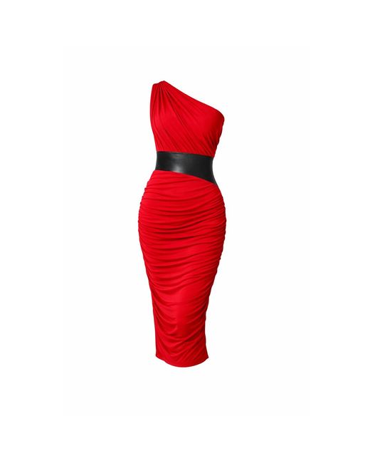 Monice London Red Riri Midi Dress