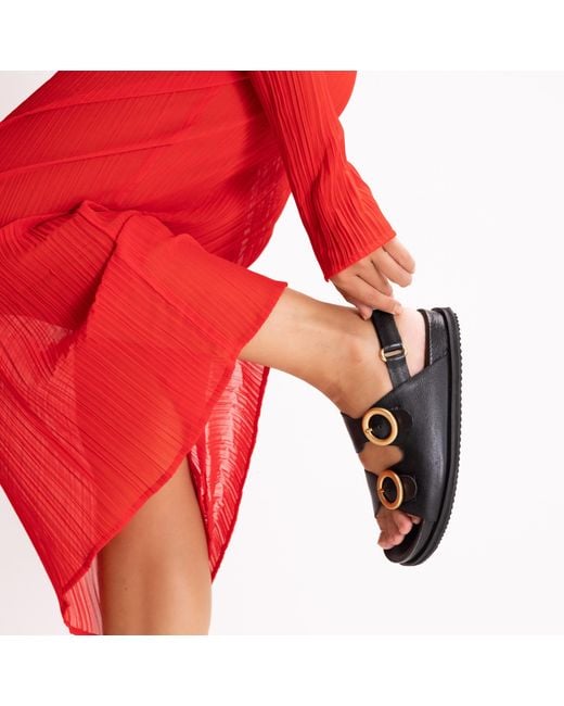 Mafalda Black Tie Buckle Chunky Sandals