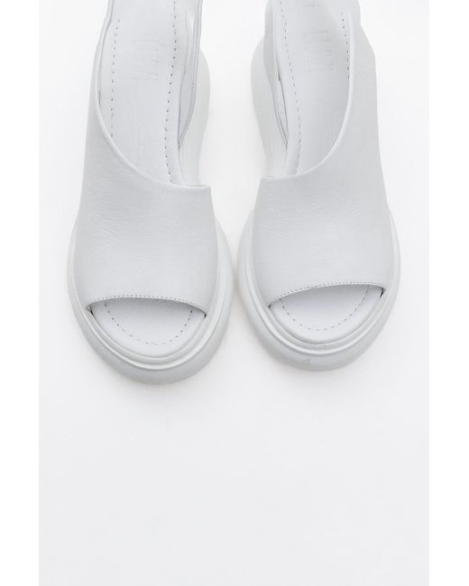 Forever & Always Shoes White Agusto Leather Platform Sandal