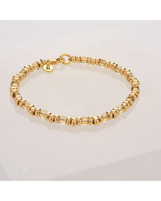 Nellou Jewellery Metallic Gem Citrine Bracelet November Birthstone Plated Sterling