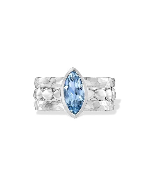 Dower & Hall Blue Capri Twinkle Stacking Rings Set