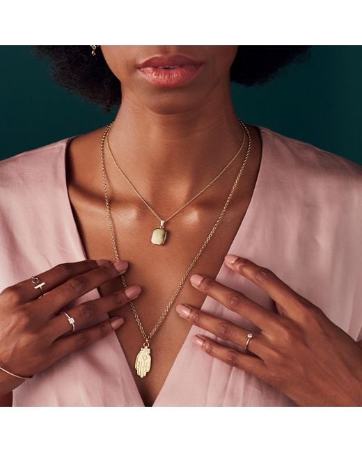 Posh Totty Designs Metallic Gold Plated Large Hamsa Hand Necklace