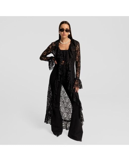 Mandragora Black Long Laced Blouse Leya