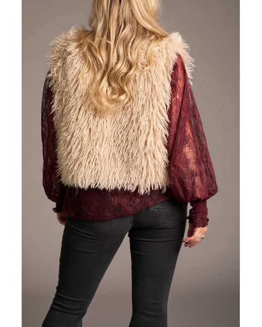 Little Lies Natural Neutrals Penny Lane Faux Mongolian Fur Gilet