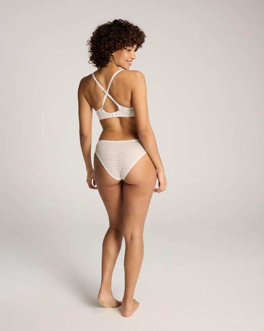 Nudea White Honeycomb High Leg Brief
