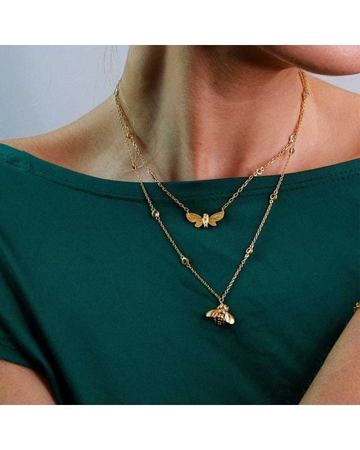 Moon London Metallic Wisdom Bee Tourmaline Necklace