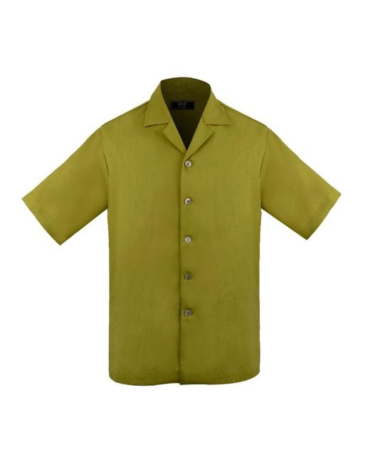 DAVID WEJ Green Kingston Linen Blend Shirt And Short Set for men
