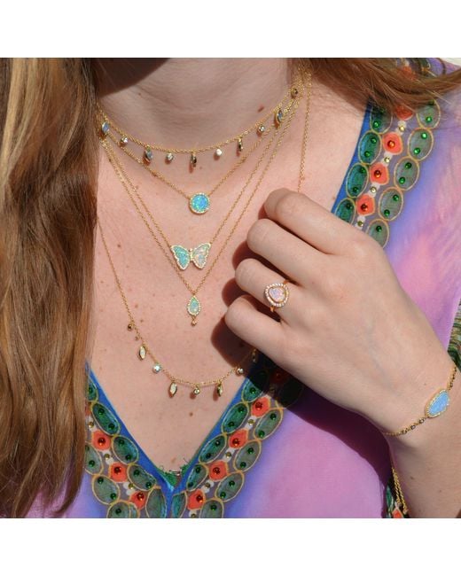 KAMARIA Metallic Drops Of Spring Opal Necklace