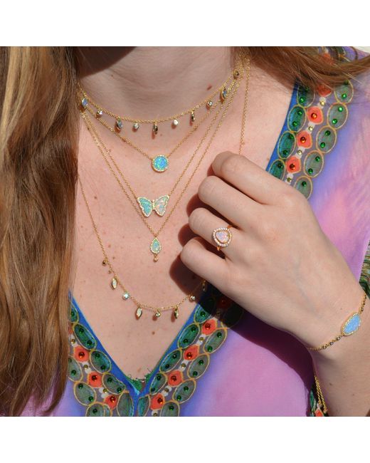 KAMARIA Metallic Drops Of Spring Opal Necklace