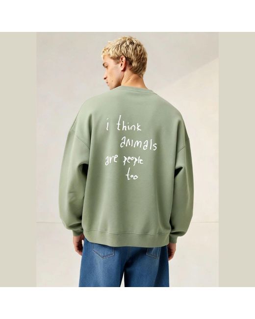 Dont Eat the Homies Green I Think Animals Are People Too Crewneck for men