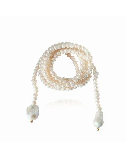 LINYA JEWELLERY White Tera Long Pearl Necklace