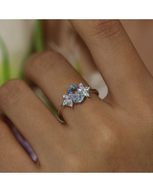 Azura Jewelry New York Blue Twilight Star Sky Topaz Ring Vermeil