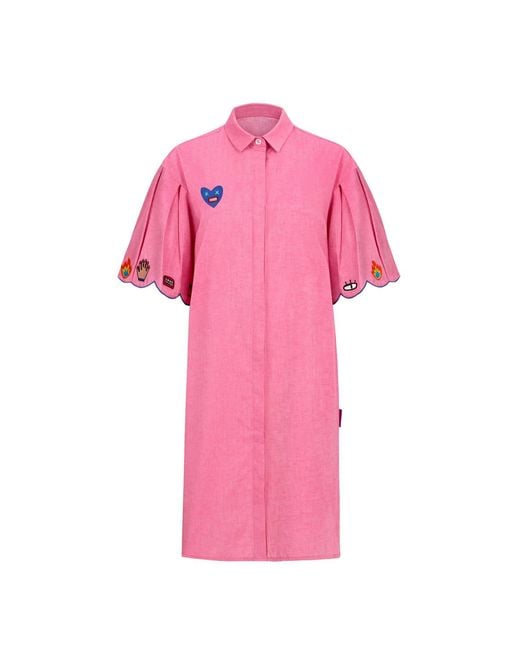 King Naked Pink Heart Beast Shirt Dress