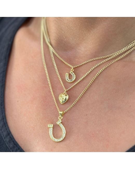 Rachel Nathan Metallic Mini Baguette Horseshoe Necklace